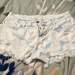 Hippie Laundry bleached distressed shorties.